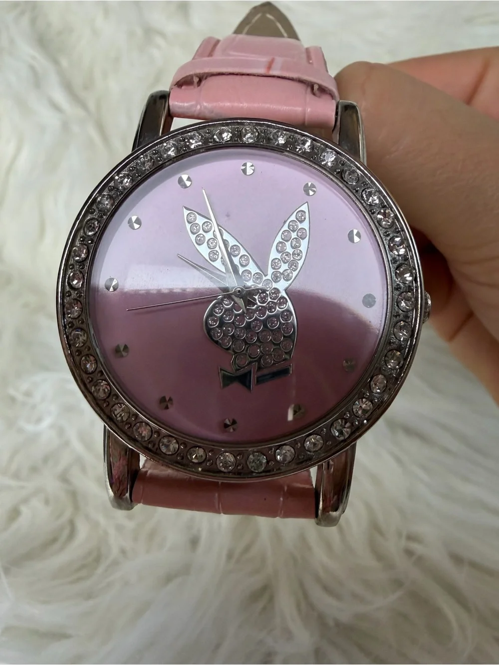 NWOT Y2K Vintage Playboy Pink Rhinestone Watch